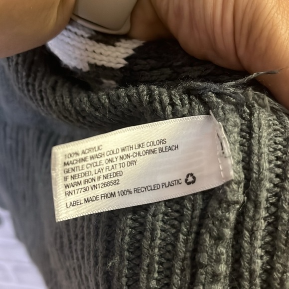 Mossimo medium women’s  Fair Isle Multicolor Open Front Sweater Cardigan Gray - Picture 4 of 5